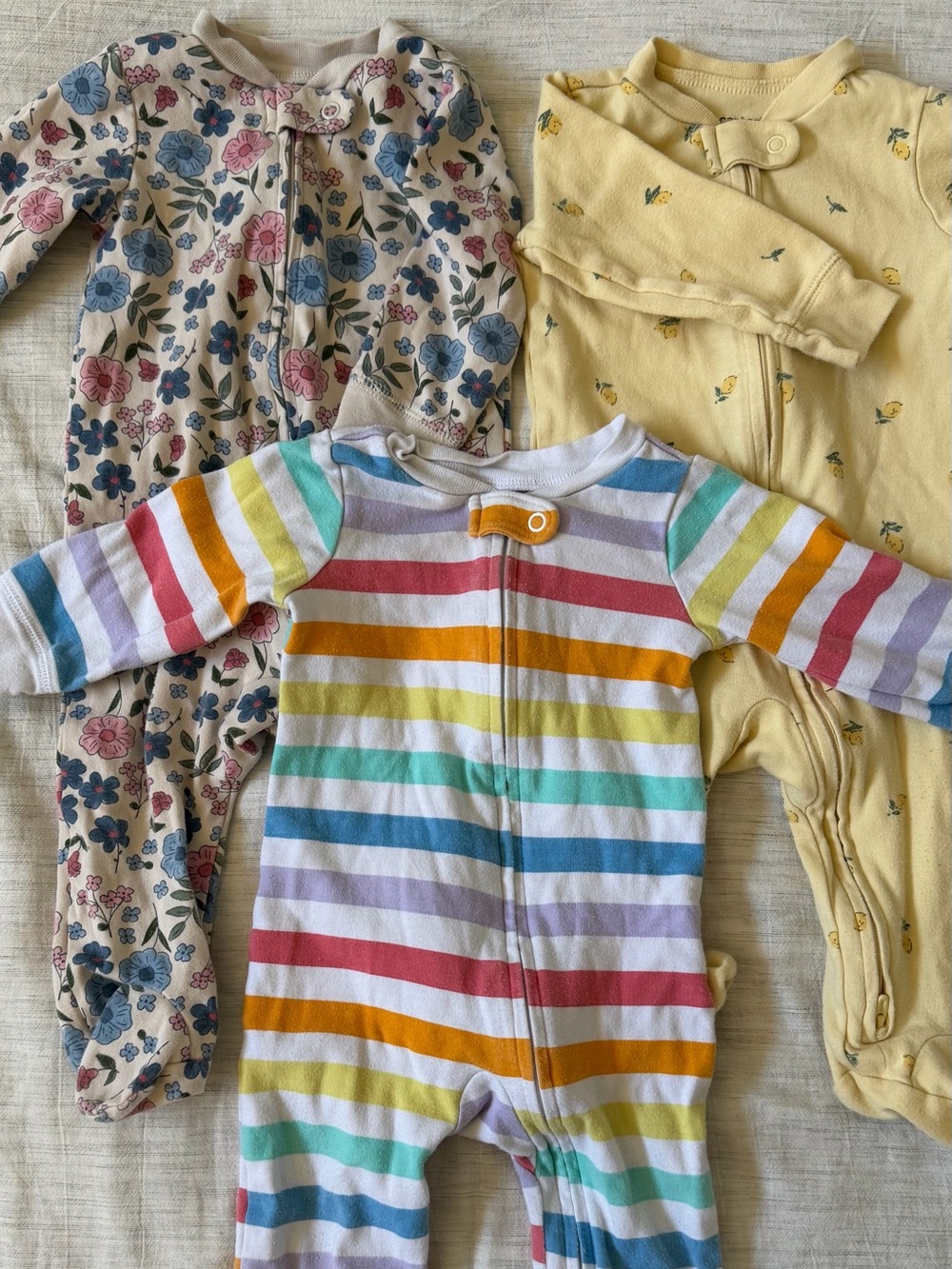 Carter's Baby Girl Pajamas 3-6 Months - set of 3